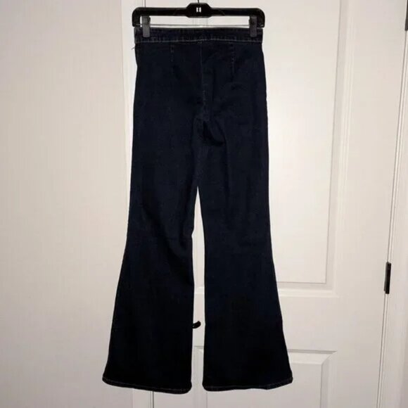 *3 FOR $9* Forever 21 Contemporary Side Zip Flared Leg Dark Rinse Wash Jeans 4 - Picture 2 of 2